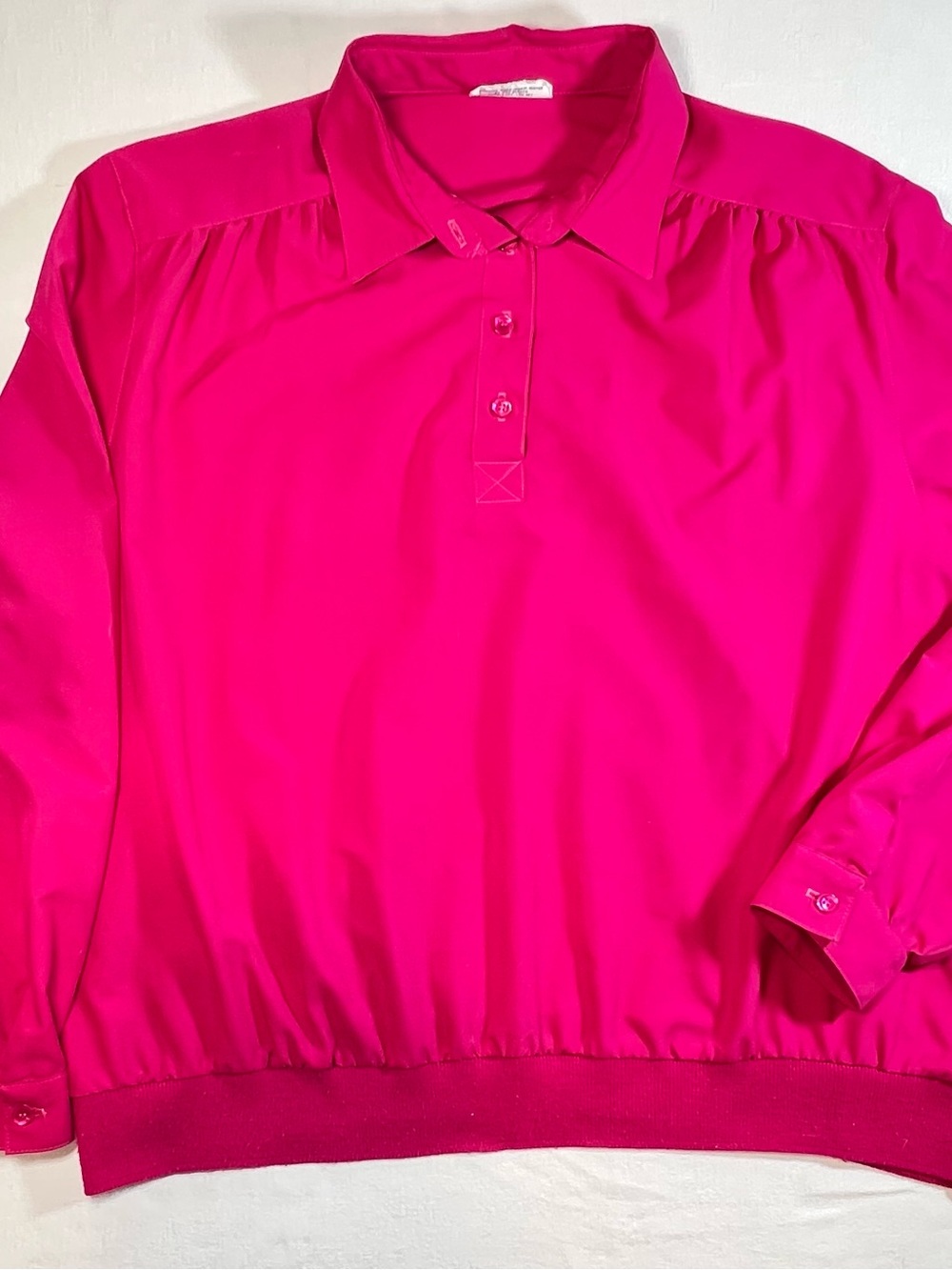 Alfred Dunner Vibrant Fuchsia Button-Front Collared Top